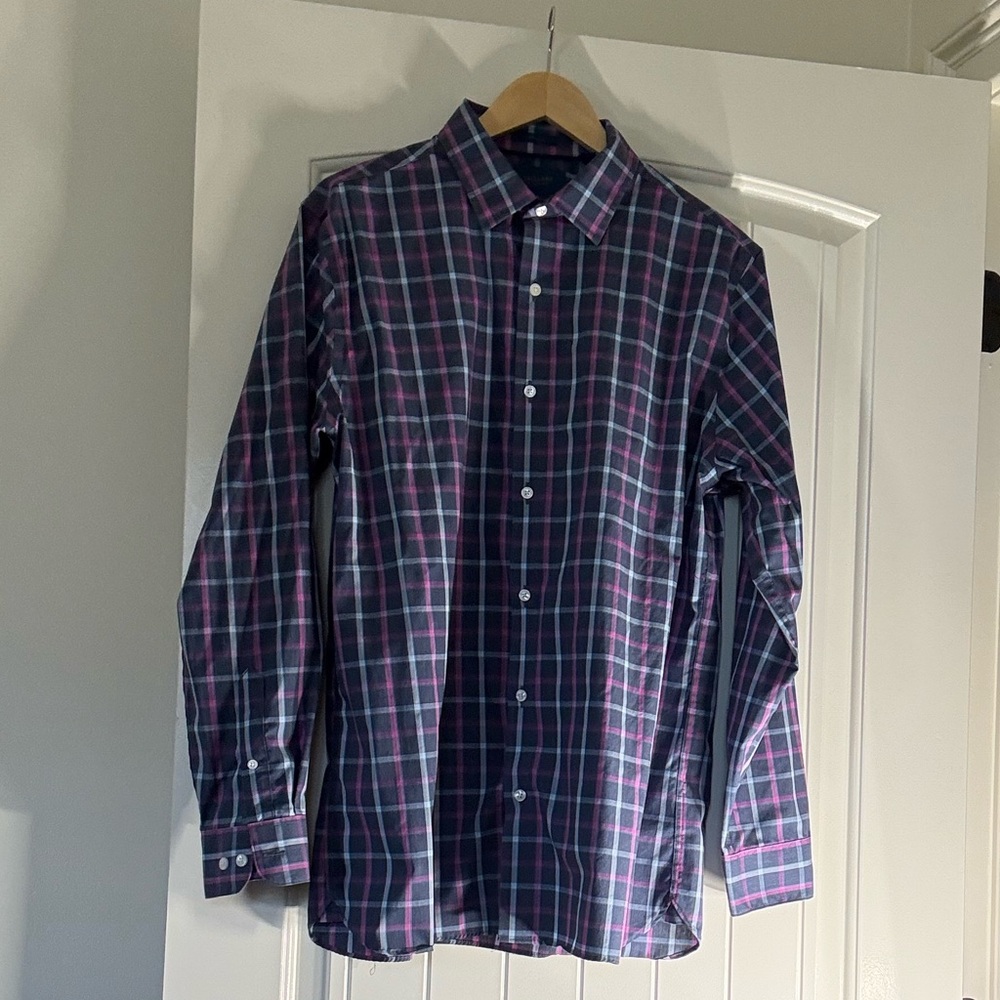 Men's FAIRLANE Plaid Shirt - Blue and Purple